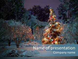 Nobody Holiday Tree PowerPoint Template