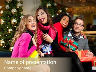 Male Group Smiling PowerPoint Template