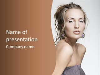 Glamour Portrait Caucasian PowerPoint Template