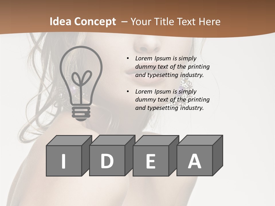 Glamour Portrait Caucasian PowerPoint Template