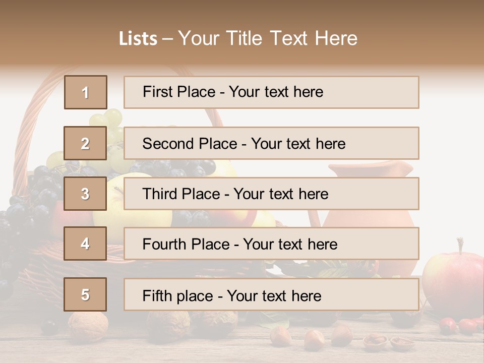 Wicker Basket Fruits Rose Hip PowerPoint Template