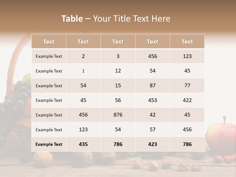 Wicker Basket Fruits Rose Hip PowerPoint Template