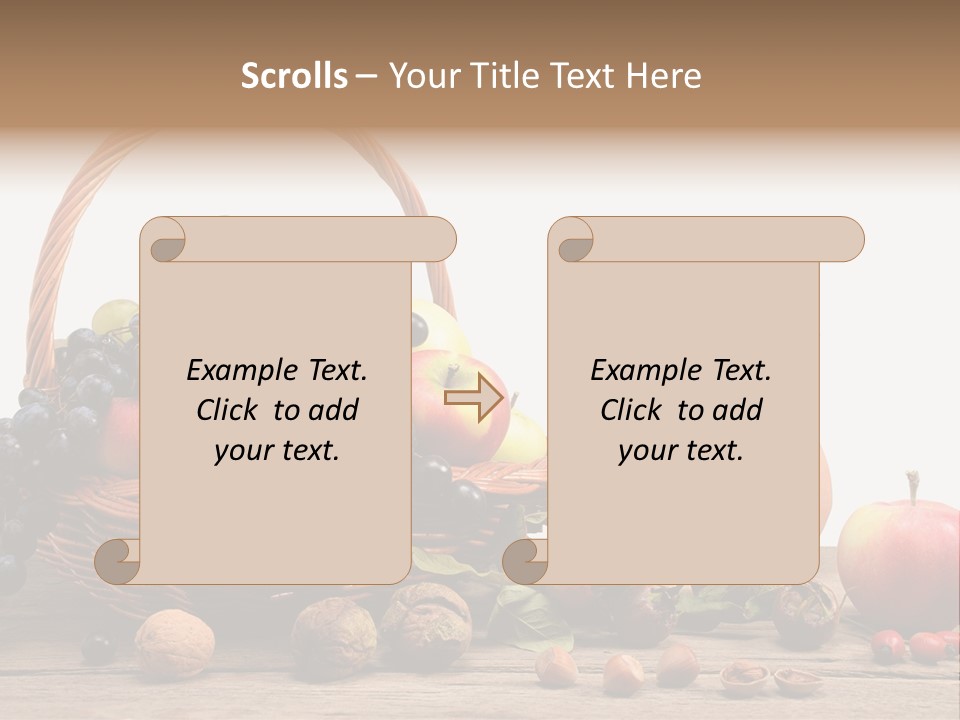 Wicker Basket Fruits Rose Hip PowerPoint Template