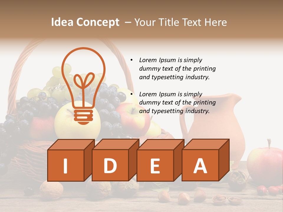 Wicker Basket Fruits Rose Hip PowerPoint Template