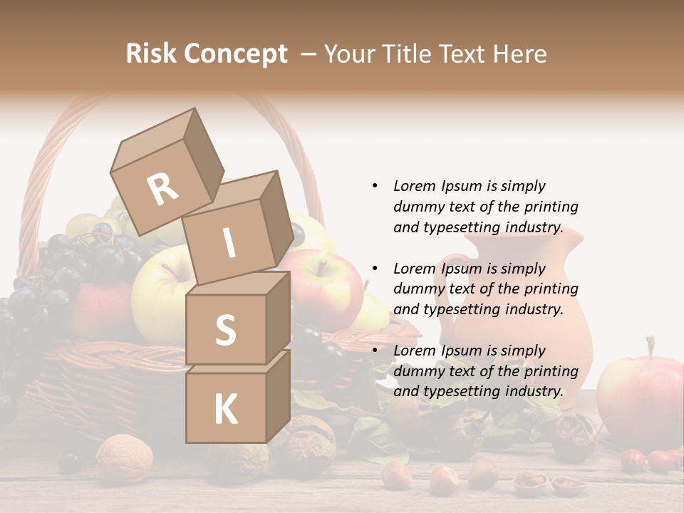 Wicker Basket Fruits Rose Hip PowerPoint Template