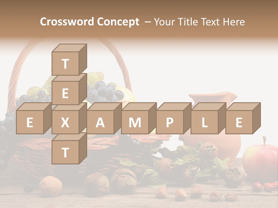 Wicker Basket Fruits Rose Hip PowerPoint Template