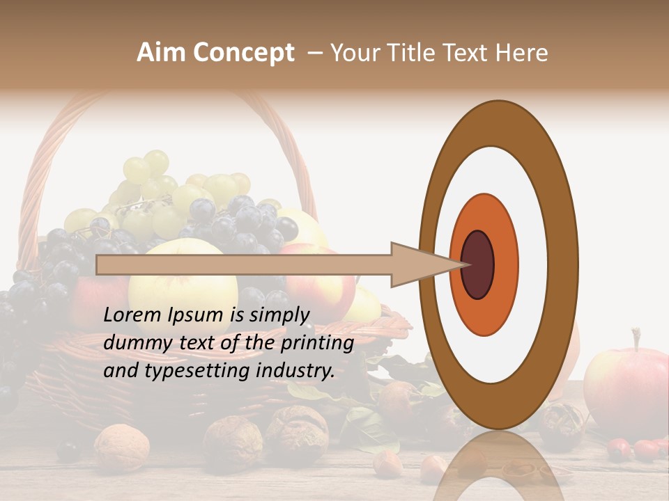 Wicker Basket Fruits Rose Hip PowerPoint Template