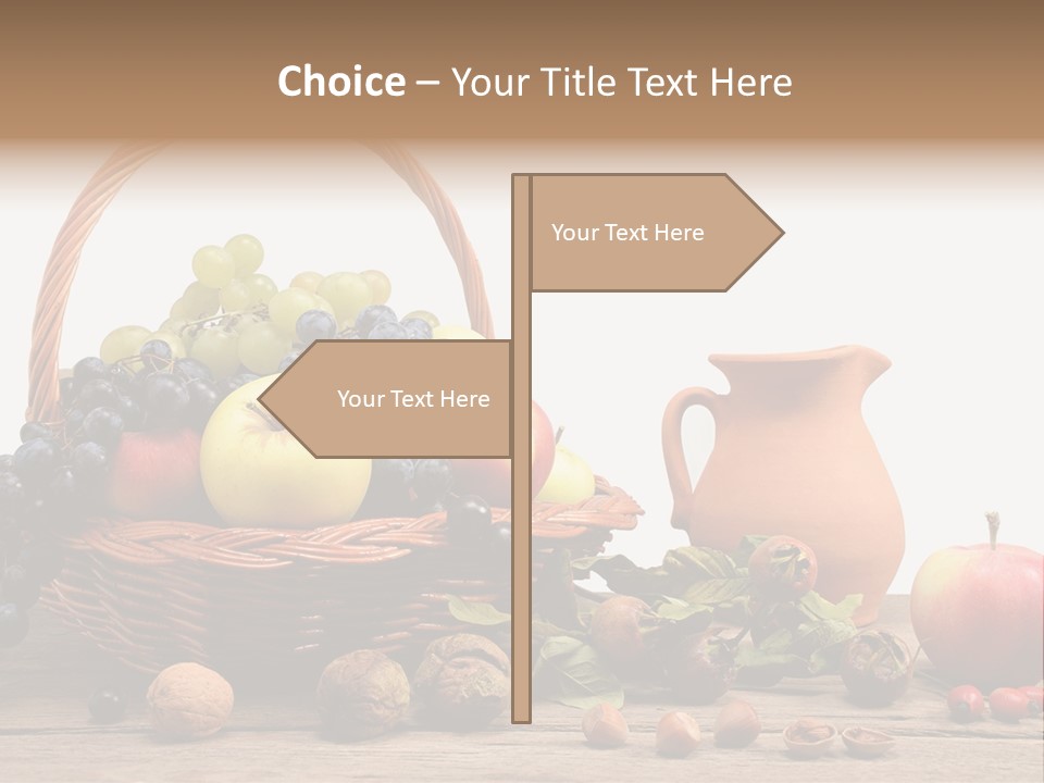 Wicker Basket Fruits Rose Hip PowerPoint Template