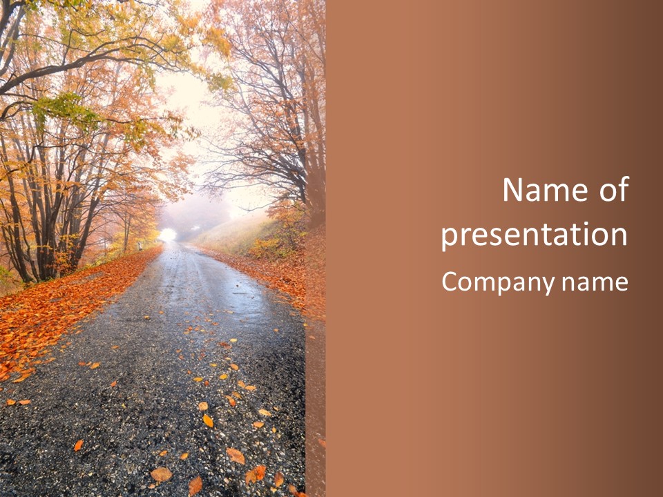 Road October Environment PowerPoint Template