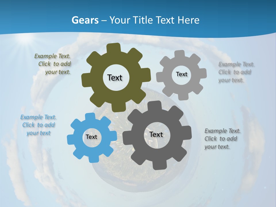 Blades Of Grass Blue Cover PowerPoint Template