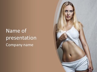 Female Waist Young PowerPoint Template