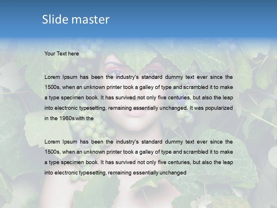 Grapes Body Lady PowerPoint Template