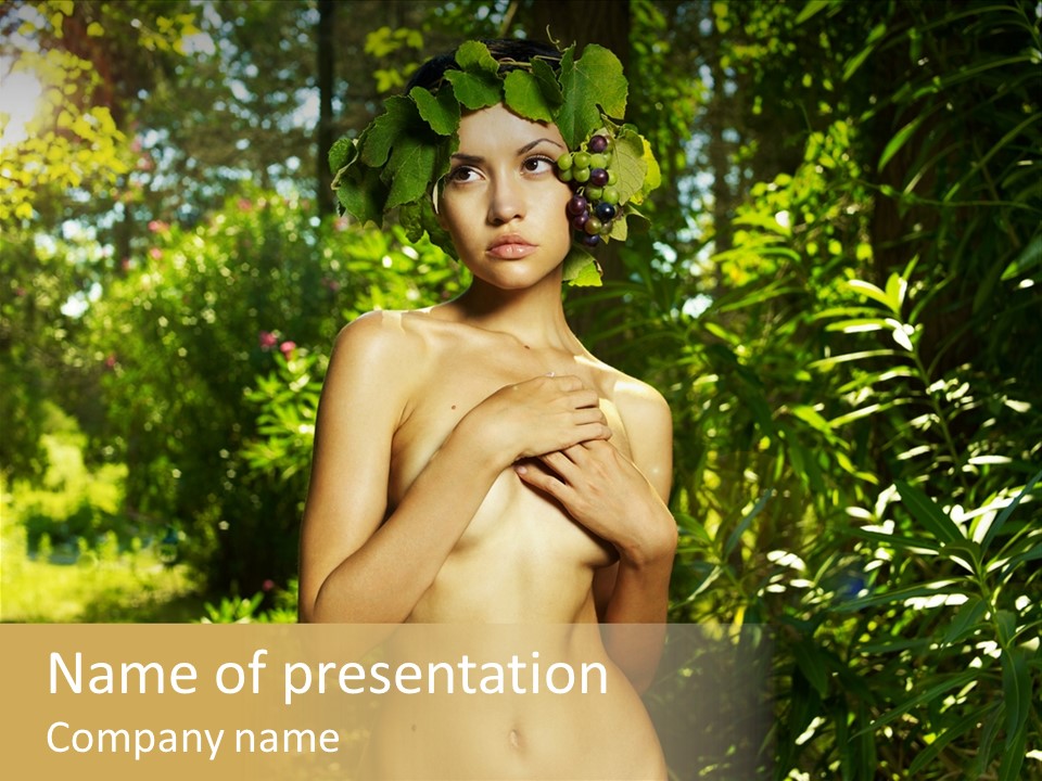 Lady Looking Wine PowerPoint Template