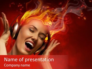 Portrait Person Flame PowerPoint Template