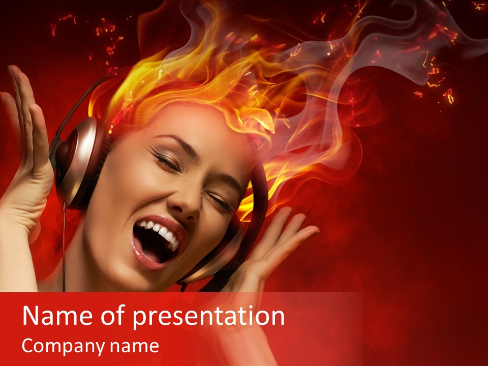 Portrait Person Flame PowerPoint Template