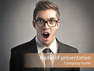 Nerd Glasses Amazement PowerPoint Template