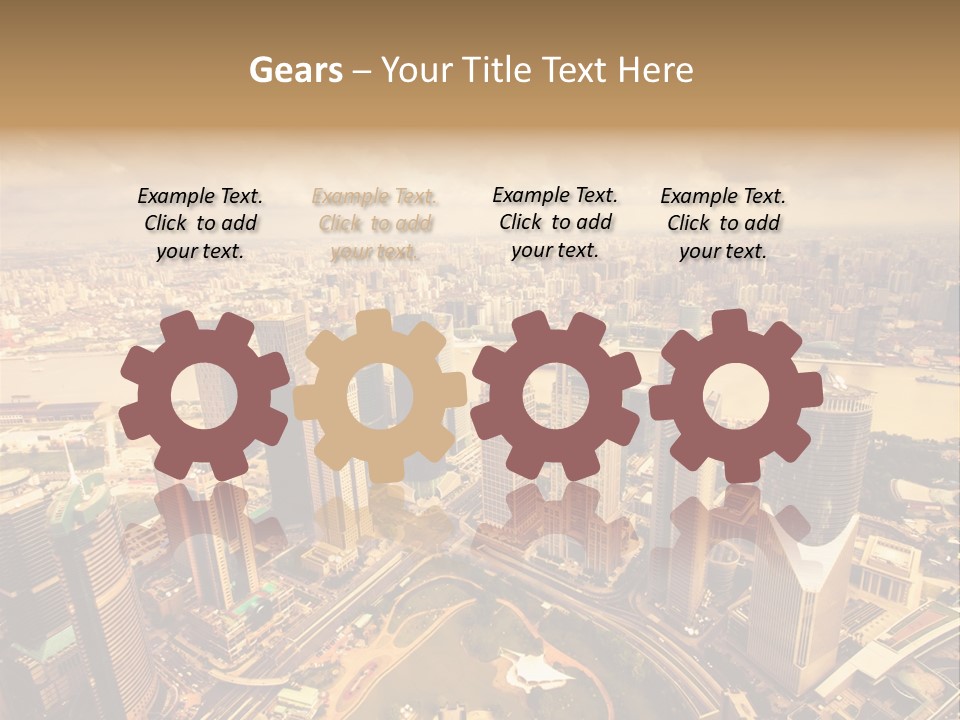 Skyscraper Highway Blue PowerPoint Template