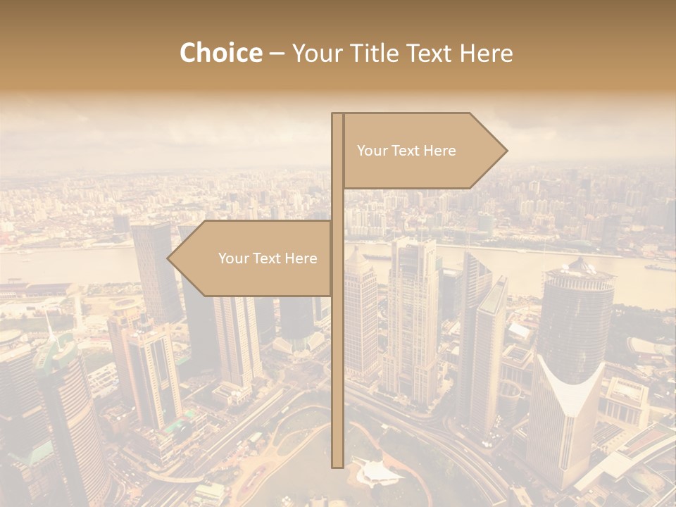 Skyscraper Highway Blue PowerPoint Template