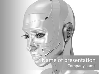 Woman Cy Ber Robotics PowerPoint Template