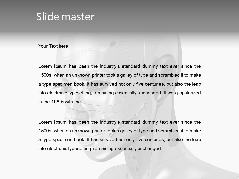 Woman Cy Ber Robotics PowerPoint Template