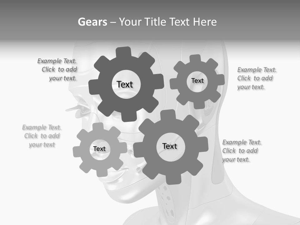 Woman Cy Ber Robotics PowerPoint Template