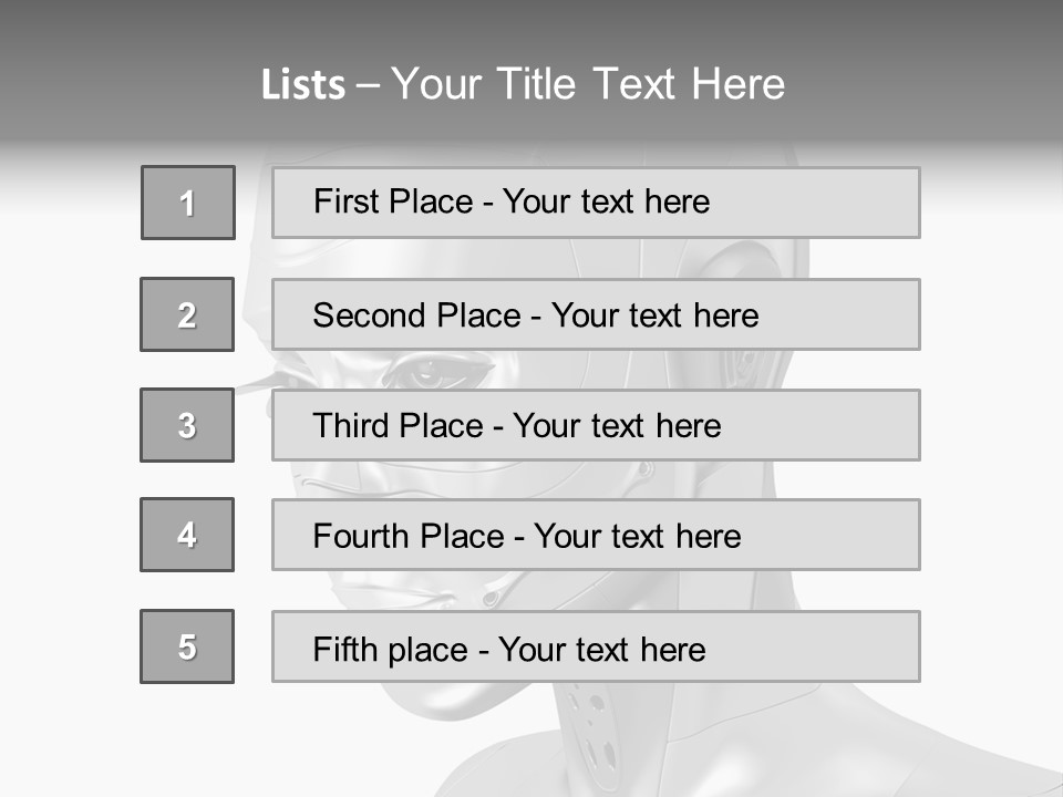 Woman Cy Ber Robotics PowerPoint Template