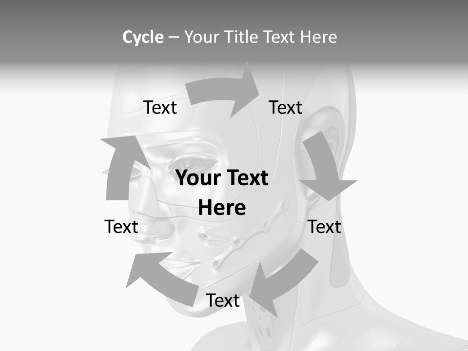 Woman Cy Ber Robotics PowerPoint Template