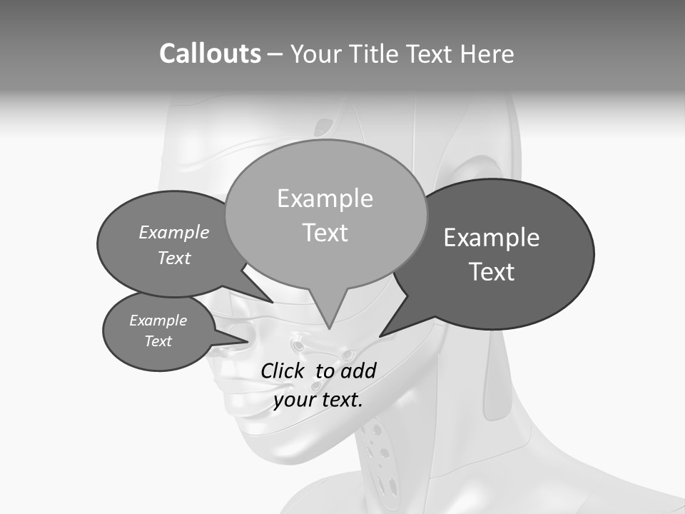 Woman Cy Ber Robotics PowerPoint Template