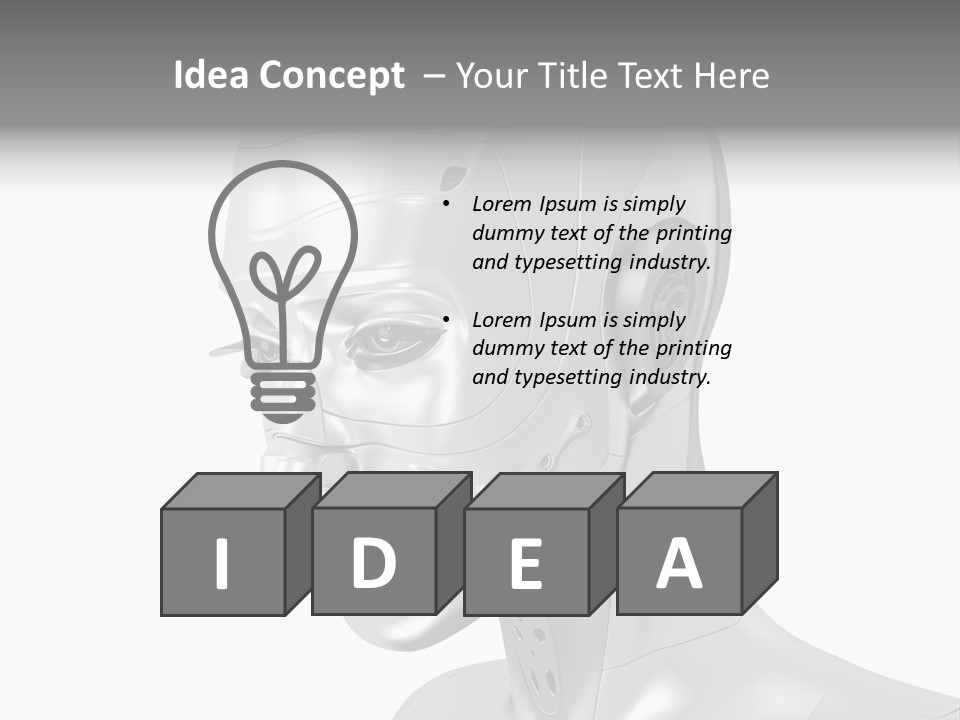 Woman Cy Ber Robotics PowerPoint Template