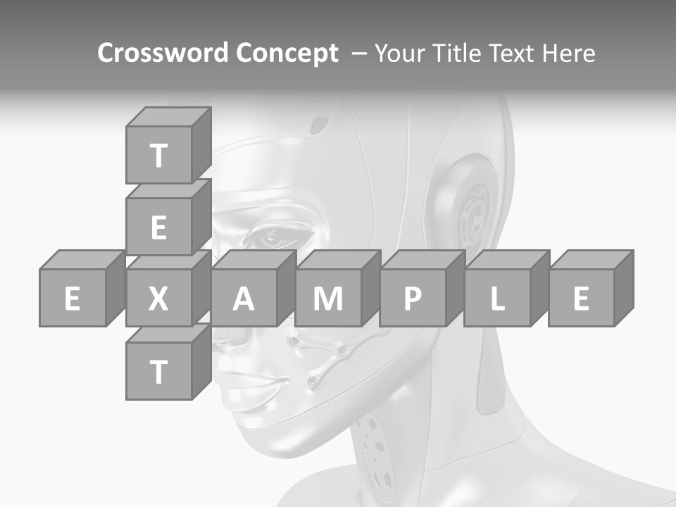 Woman Cy Ber Robotics PowerPoint Template