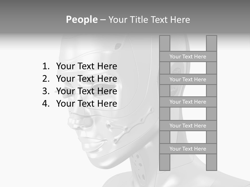 Woman Cy Ber Robotics PowerPoint Template