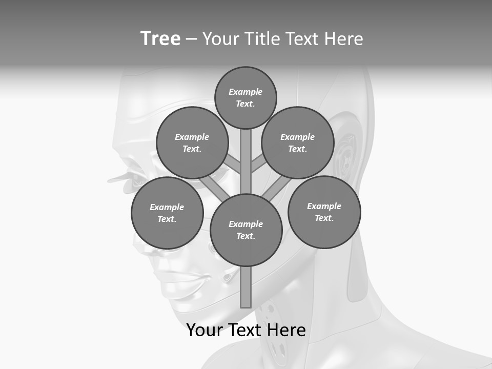 Woman Cy Ber Robotics PowerPoint Template