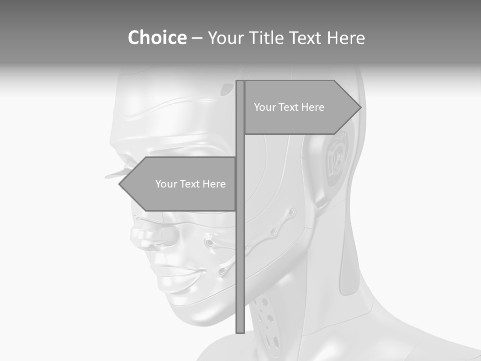 Woman Cy Ber Robotics PowerPoint Template