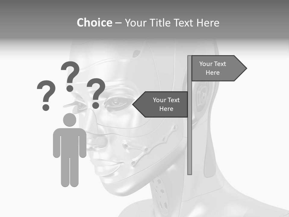 Woman Cy Ber Robotics PowerPoint Template