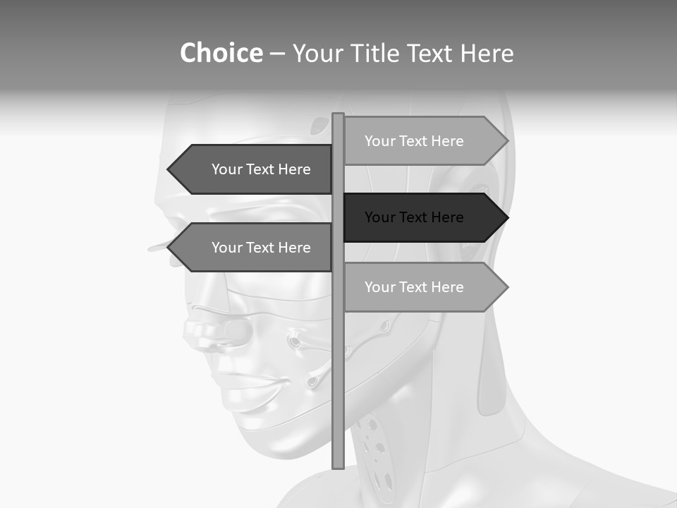Woman Cy Ber Robotics PowerPoint Template