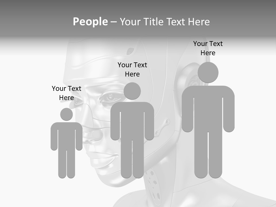 Woman Cy Ber Robotics PowerPoint Template