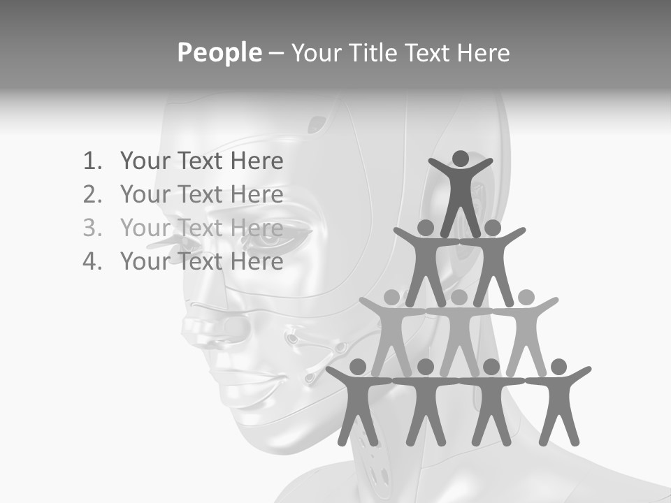 Woman Cy Ber Robotics PowerPoint Template