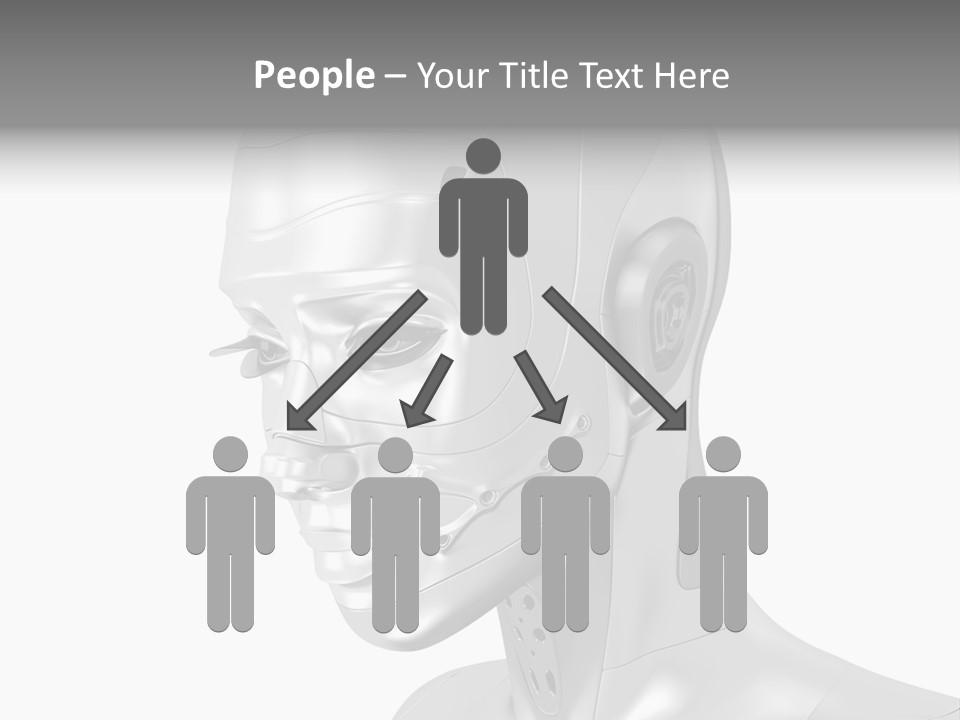 Woman Cy Ber Robotics PowerPoint Template