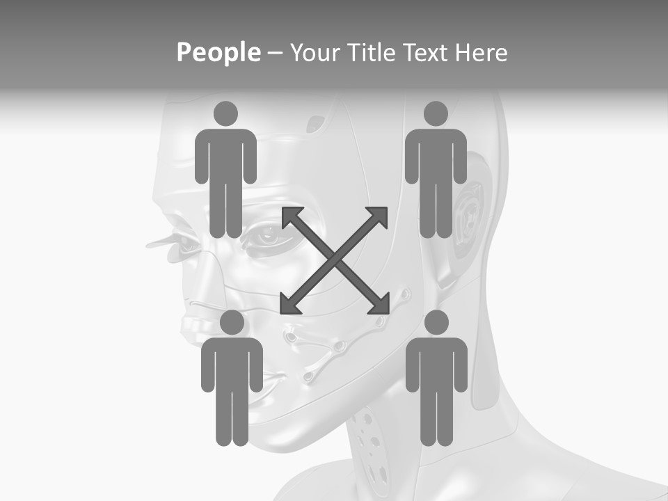 Woman Cy Ber Robotics PowerPoint Template