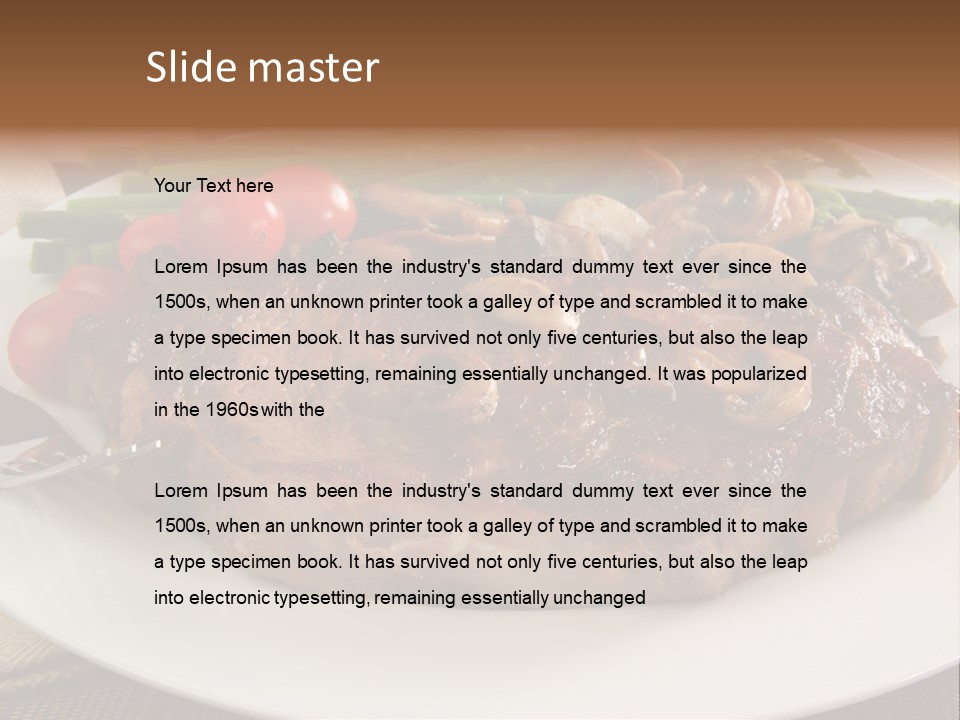 Dinner Mushrooms Broiled PowerPoint Template