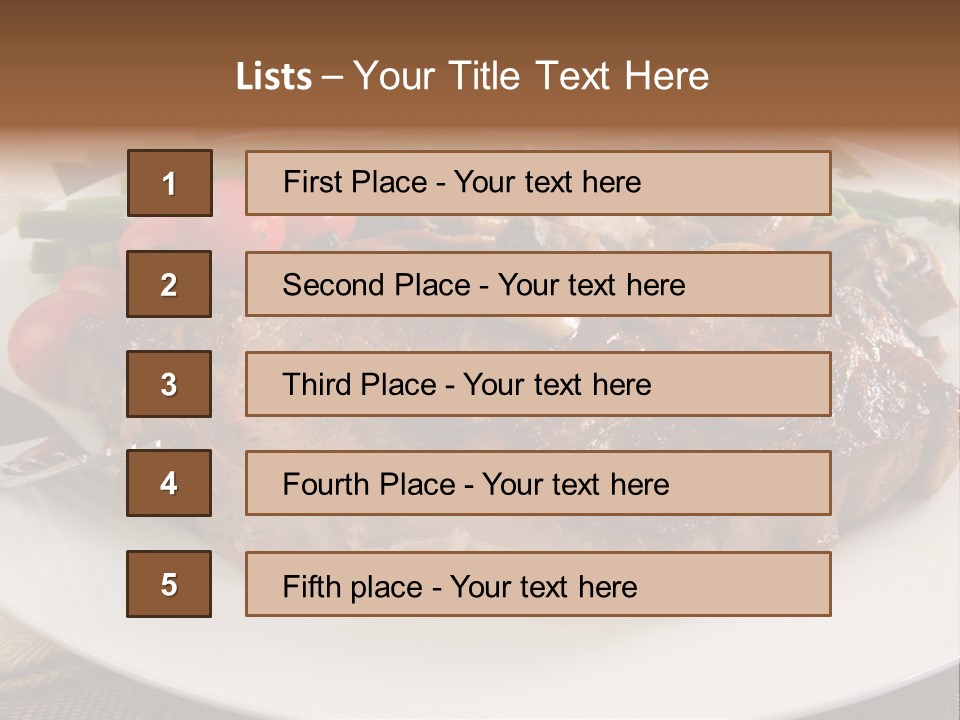 Dinner Mushrooms Broiled PowerPoint Template