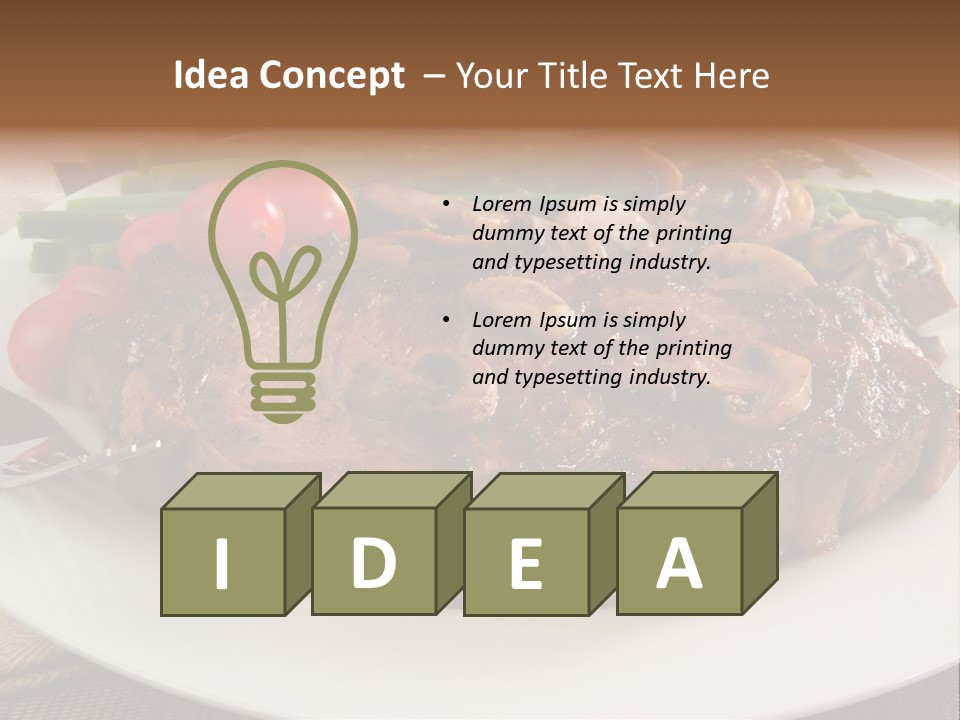 Dinner Mushrooms Broiled PowerPoint Template