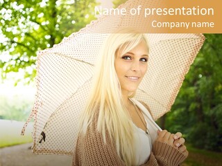 Portrait Parasol Busty PowerPoint Template