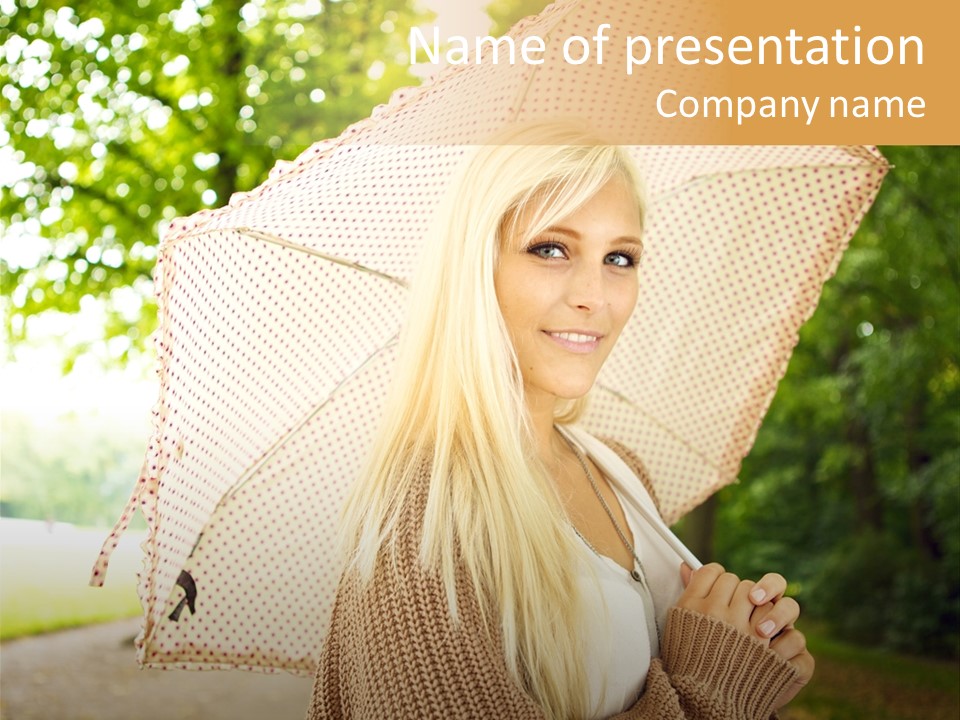 Portrait Parasol Busty PowerPoint Template