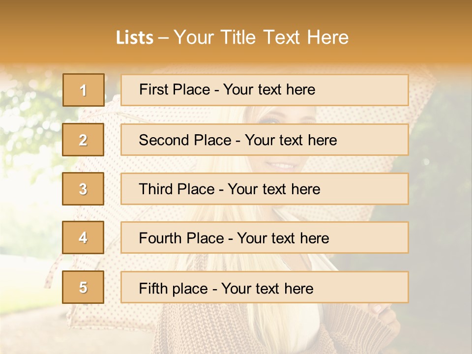Portrait Parasol Busty PowerPoint Template