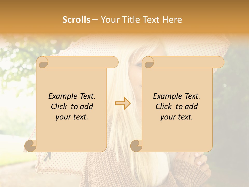Portrait Parasol Busty PowerPoint Template