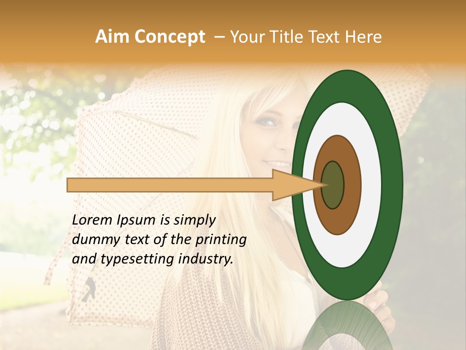 Portrait Parasol Busty PowerPoint Template