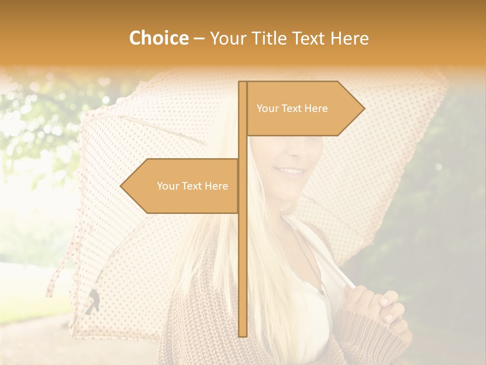 Portrait Parasol Busty PowerPoint Template