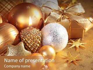 Round Bow Ornament PowerPoint Template