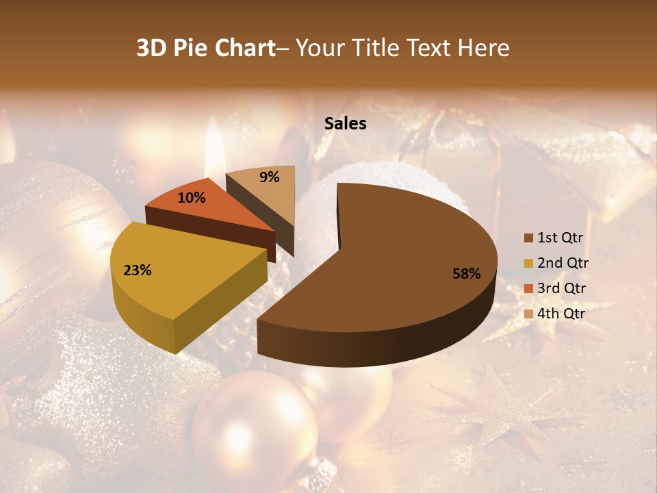 Round Bow Ornament PowerPoint Template